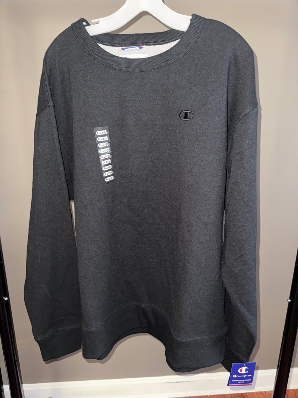 Champion Black Crewneck Sweatshirt with Small Logo